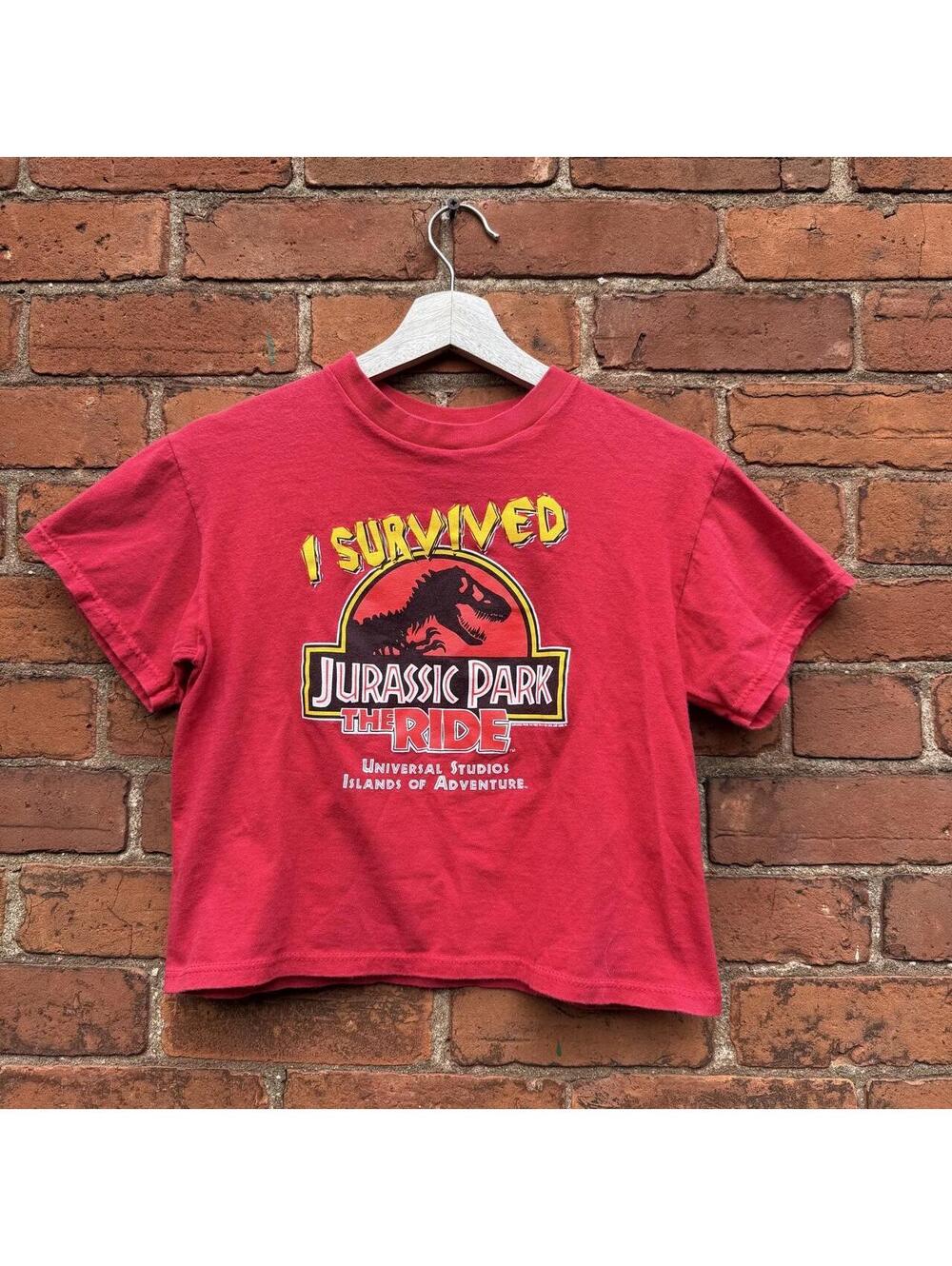 Vintage i survived Jurassic park the ride kids t shirt 1996